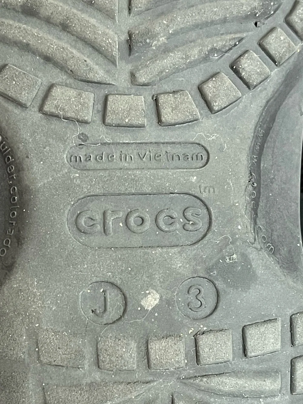 Crocs black foam clogs kids size 3